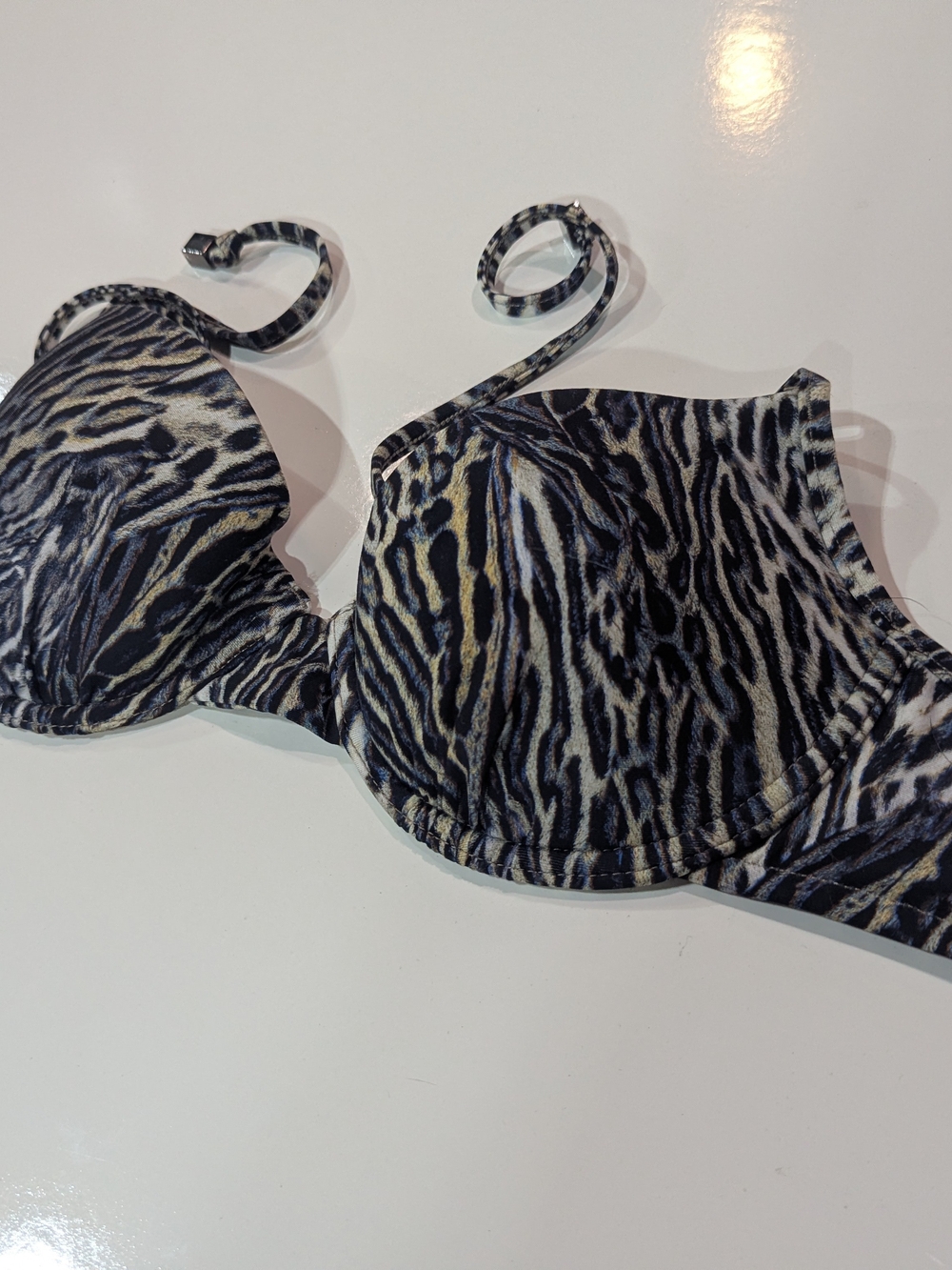 Victoria's Secret Black and Gray Animal Print Underwire Bikini